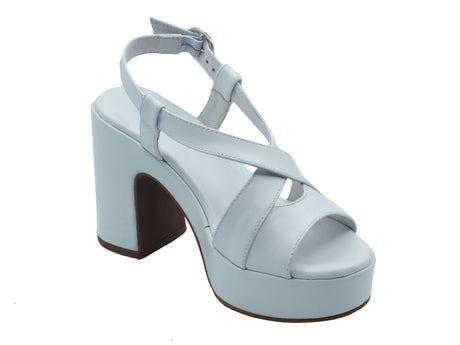 Nero Giardini NeroGiardini E513640D Loira Bianco Sandali per Donna in pelle con fibietta e tacco alto Bianco