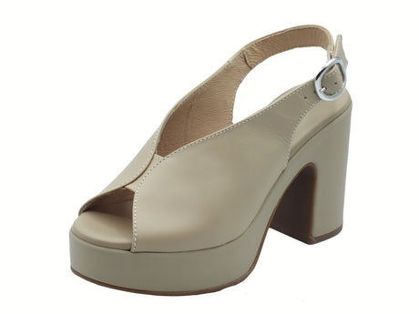 Nero Giardini NeroGiardini E513645D Tamigi Lino Sandali per Donna in pelle con fibietta e tacco alto Lino