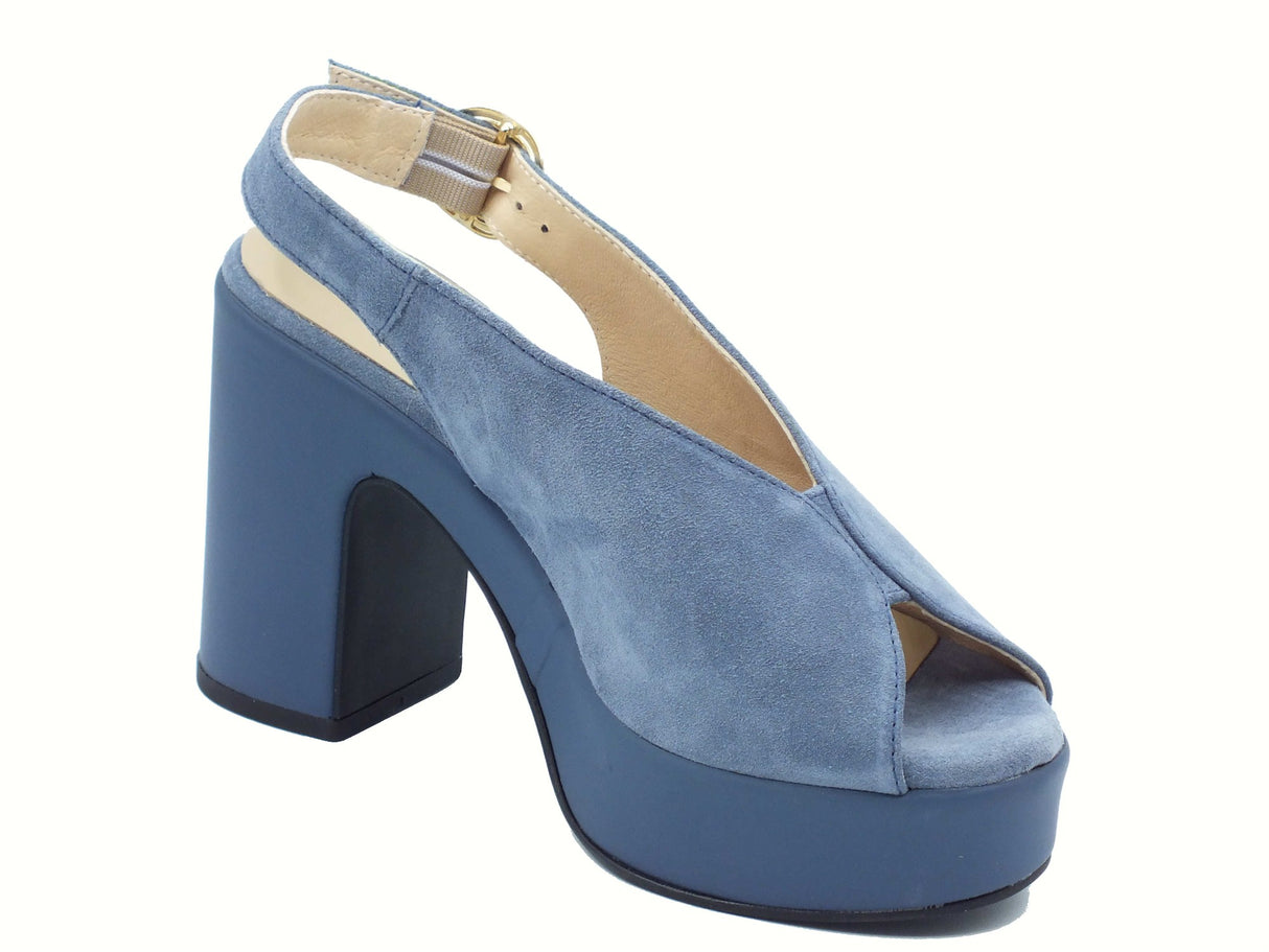 Nero Giardini NeroGiardini E513646D Velour Avio Sandali per Donna in nabuk con fibietta e tacco alto Avio