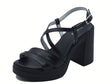 Nero Giardini NeroGiardini E513660D Barolo Nero Sandali per Donna in pelle con fibietta e tacco alto Nero