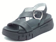 Nero Giardini NeroGiardini E513696D Tamigi Nero Sandali per Donna in pelle con fibiona e zeppa alta Nero