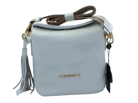 Nero Giardini NeroGiardini E543917D Reno Bianco Tracollina per Donna in vera pelle con clip e pattina Bianco
