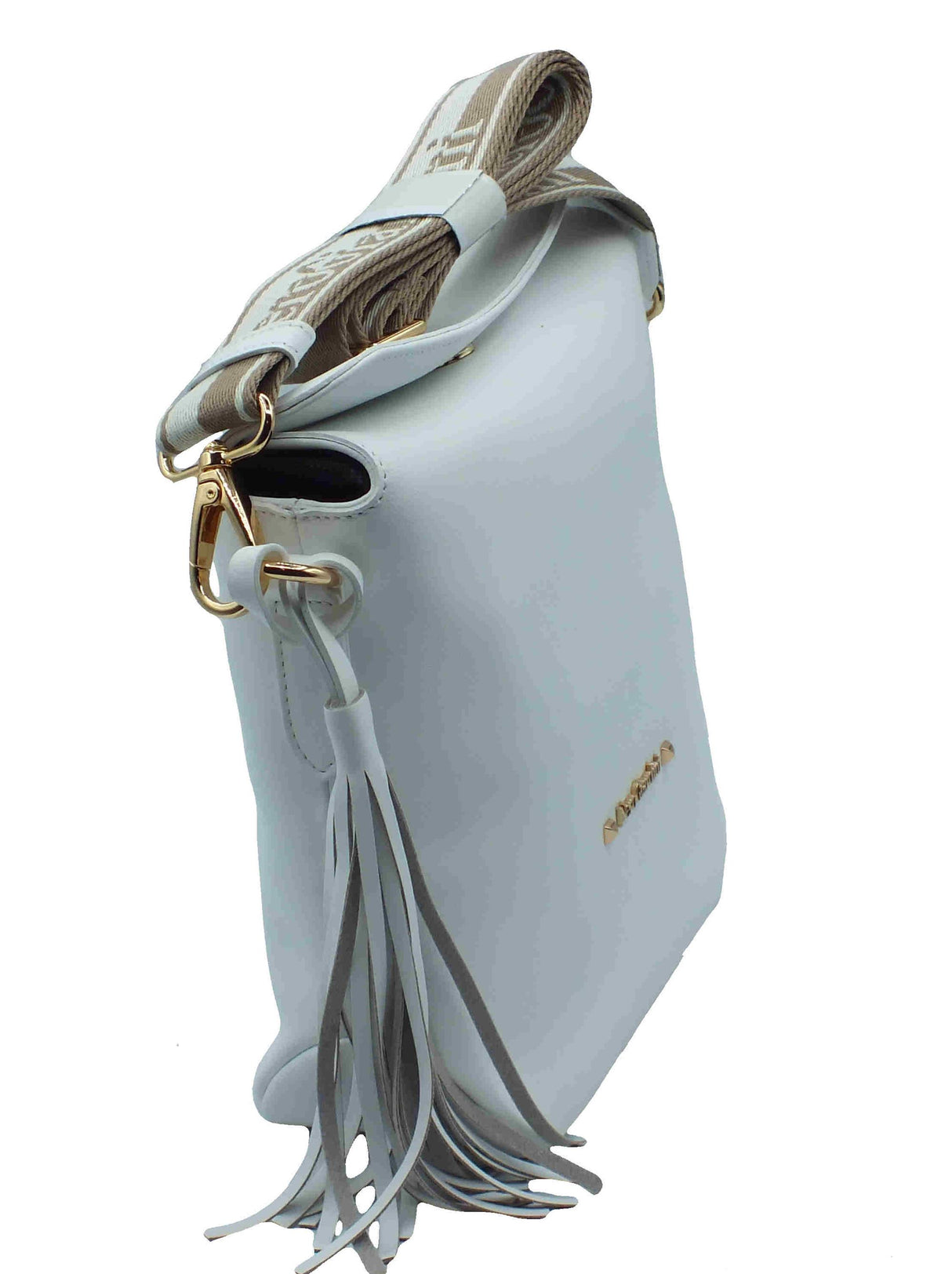 Nero Giardini NeroGiardini E543917D Reno Bianco Tracollina per Donna in vera pelle con clip e pattina Bianco