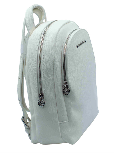 Nero Giardini NeroGiardini E543961D T. Gorgona Bianco Zainetto per Donna in ecopelle con lampo argento Bianco