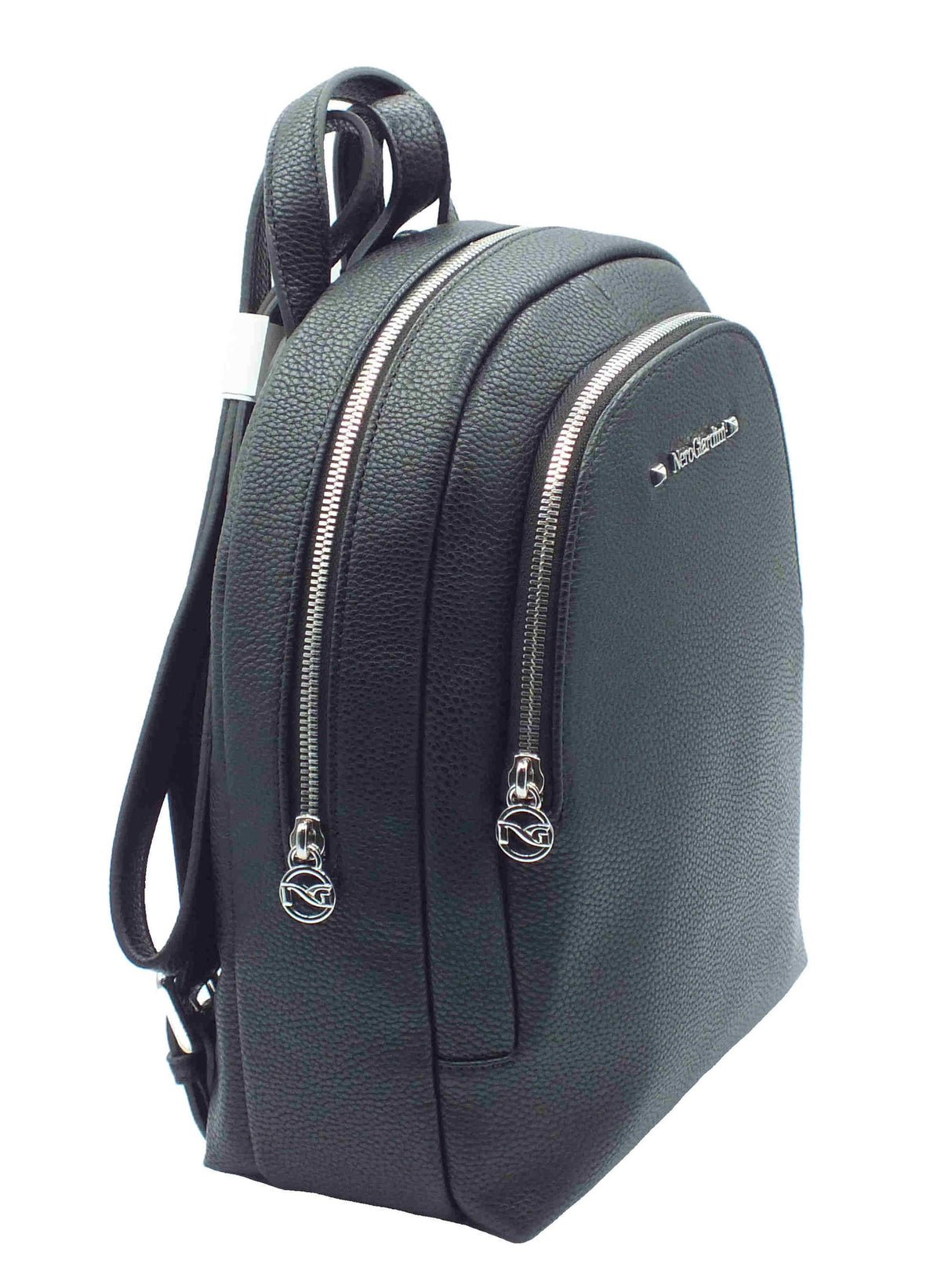 Nero Giardini NeroGiardini E543961D T. Gorgona Nero Zainetto per Donna in ecopelle con lampo argento Nero