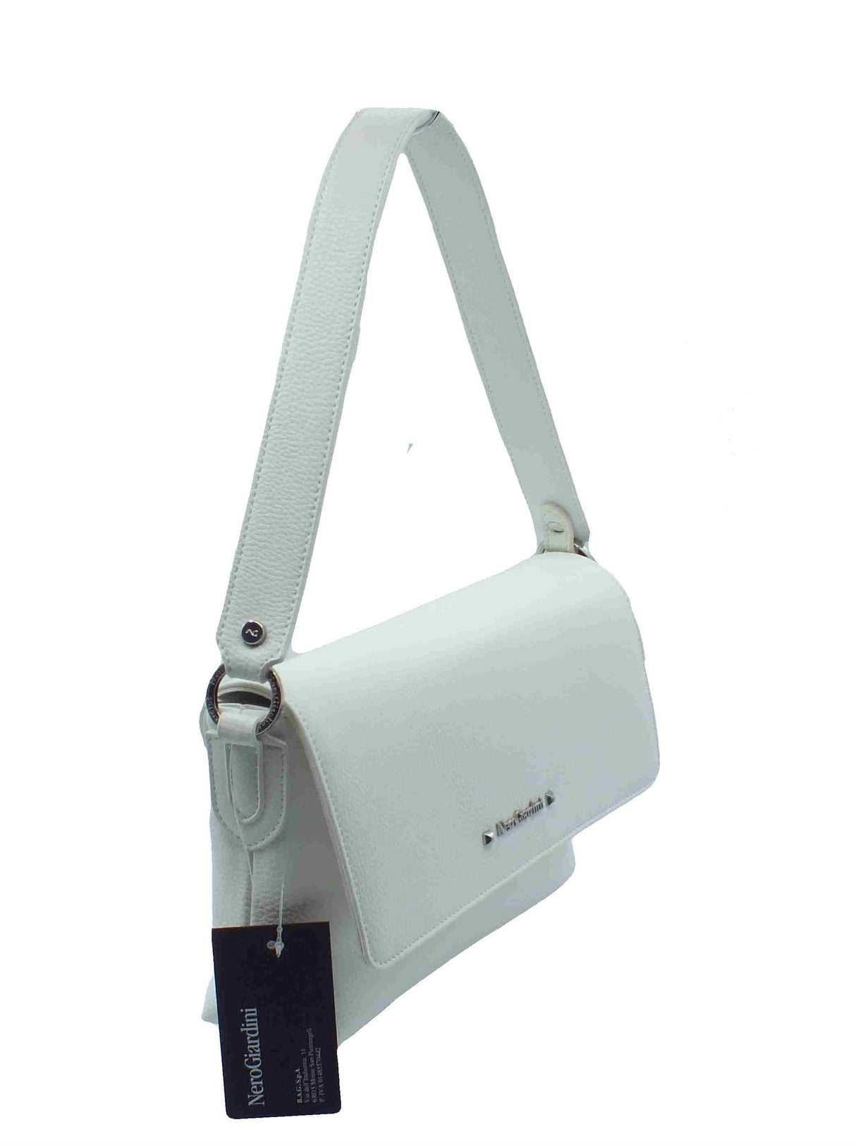 Nero Giardini NeroGiardini E543966D T. Gorgona Bianco Tracollina con monospalla per Donna in ecopelle con pattina Bianco