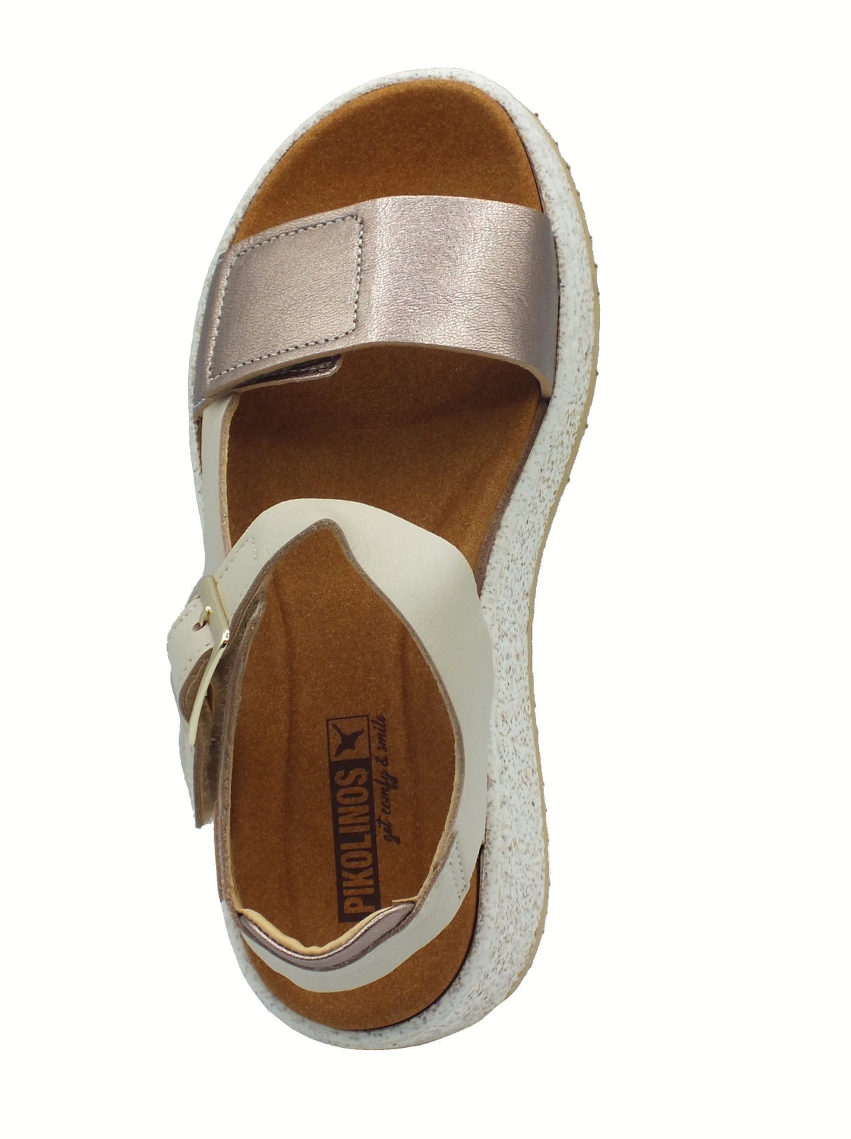 Pikolinos Pikolinos Alzira W9D-1527C1 Marfil Sandali per Donna in pelle beige con doppio strappo Marfil