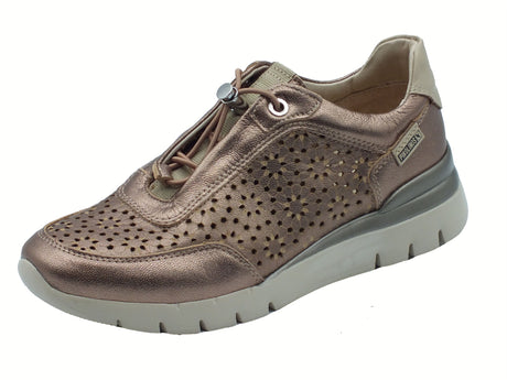 Pikolinos Pikolinos 6584CL Cantabria Stone Sneakers per Donna in pelle bianco con elastici Stone