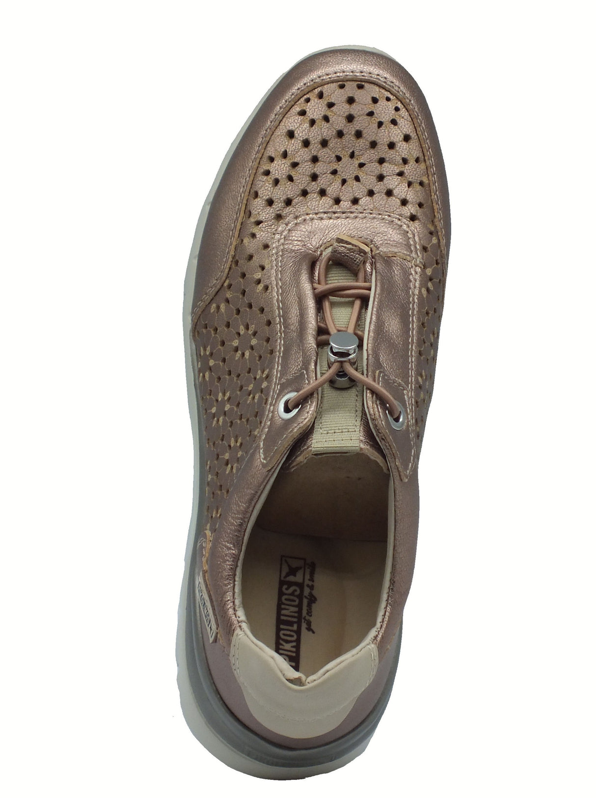 Pikolinos Pikolinos 6584CL Cantabria Stone Sneakers per Donna in pelle bianco con elastici Stone