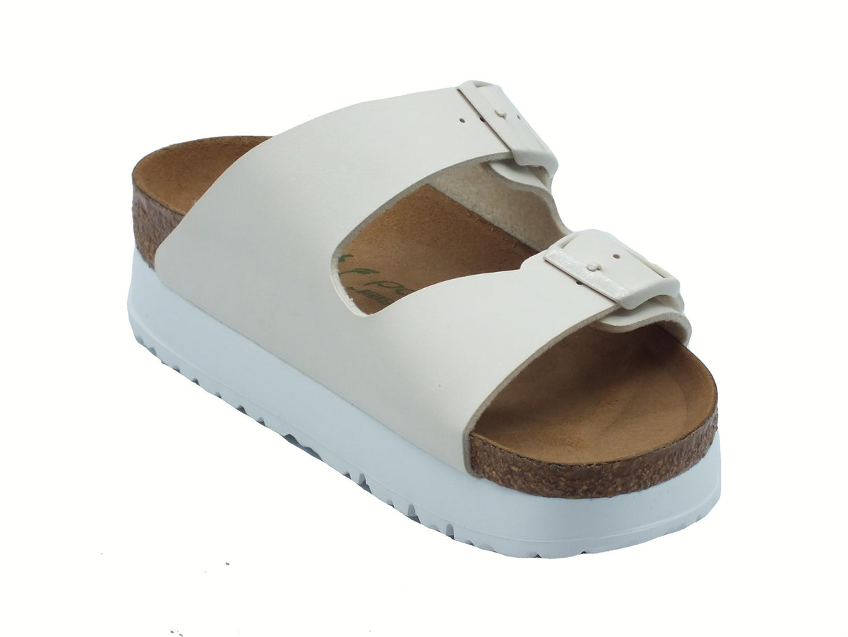 Papillio Papillio 1029127 Arizona Pap Flex Platform Eggshell Sandali per Donna con doppia fibia bianco
