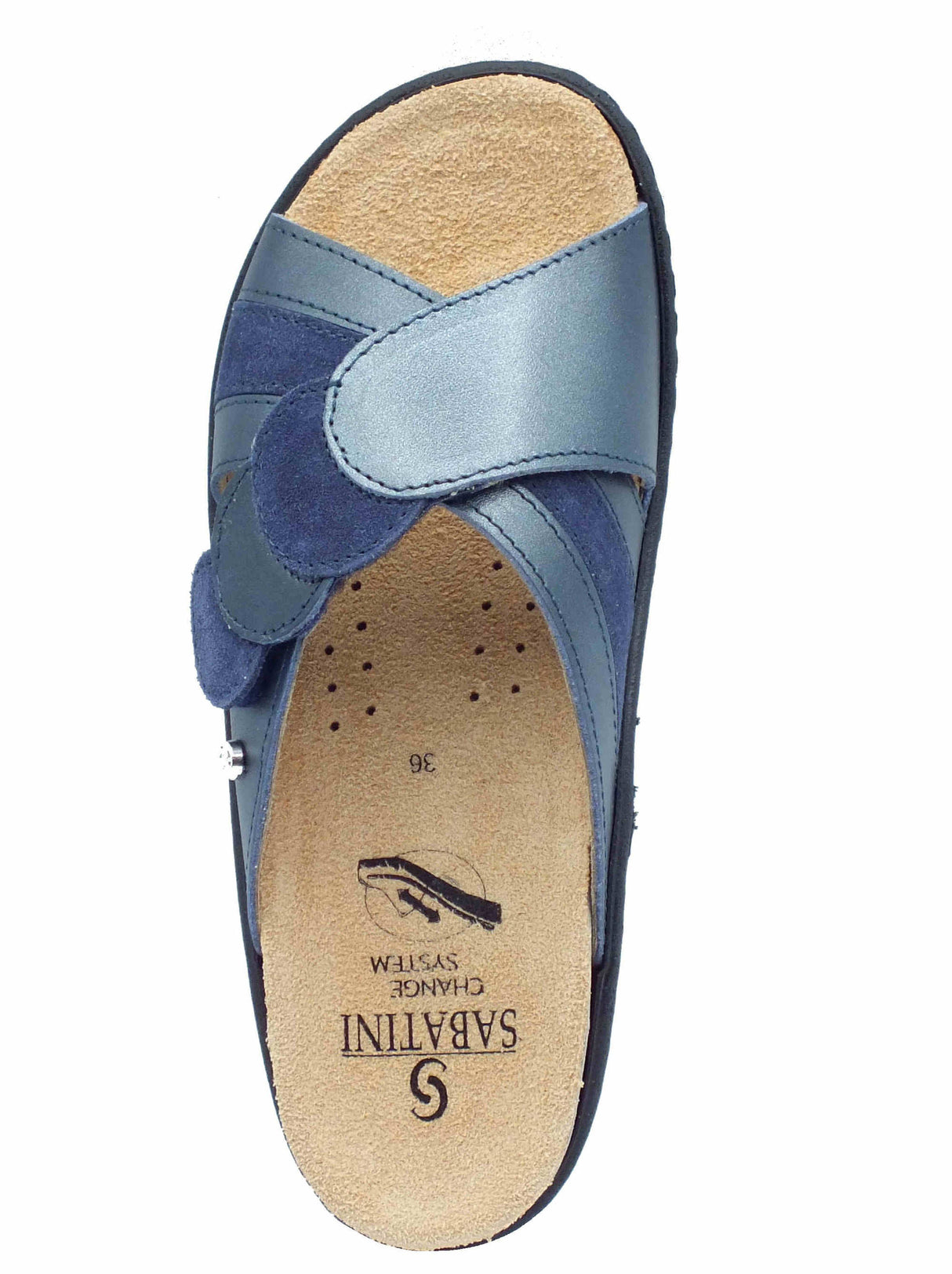 Sabatini Sabatini S1057 C. Simona Perlato Blu Ciabatte per Donna in pelle con strappo Blu