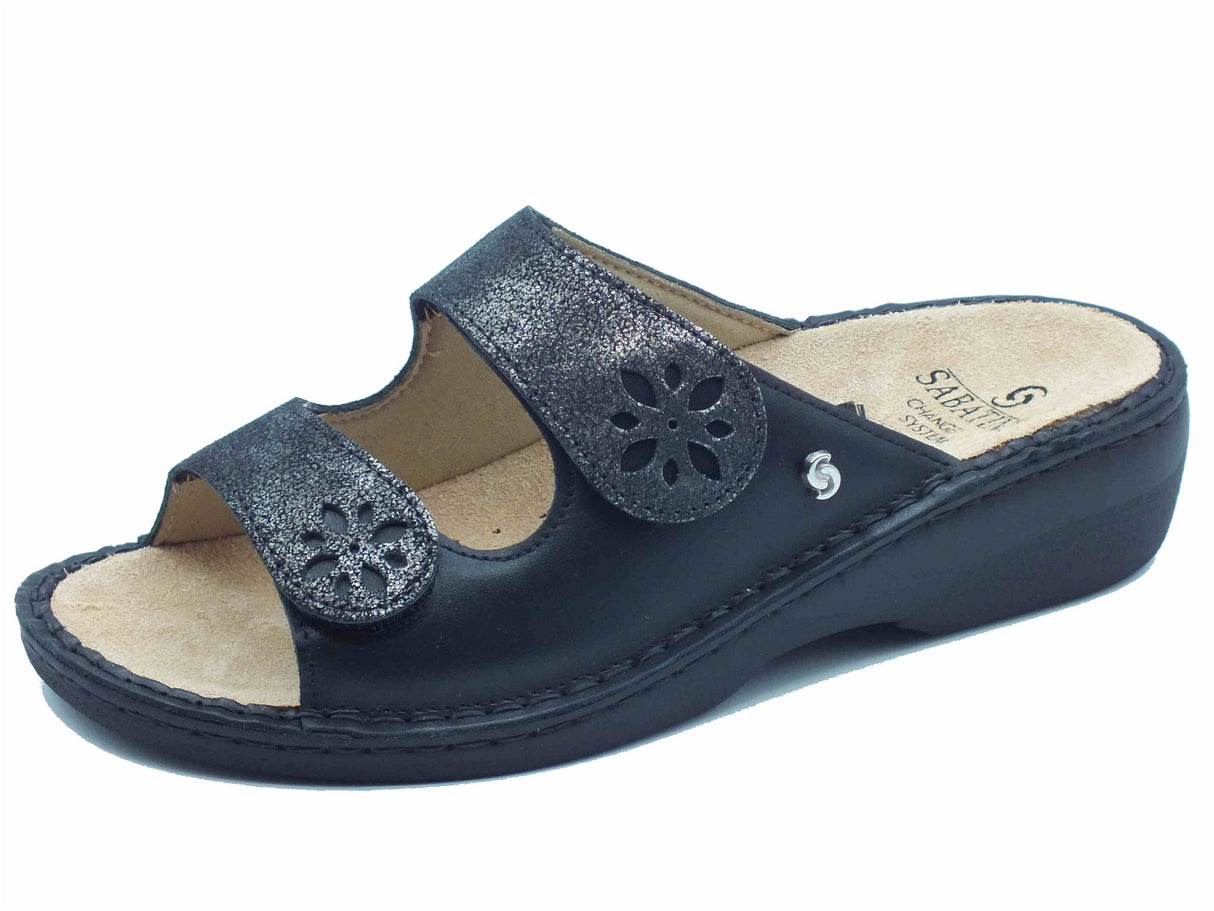 Sabatini Sabatini S1523 C. Nicole Murano Soft Nero Sandali per Donna in pelle beige con doppio strappo Nero