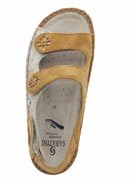 Sabatini Sabatini S1524 C. Nicole Cam Matteus Camel Sandali per Donna in nabuk con triplo strappo Camel