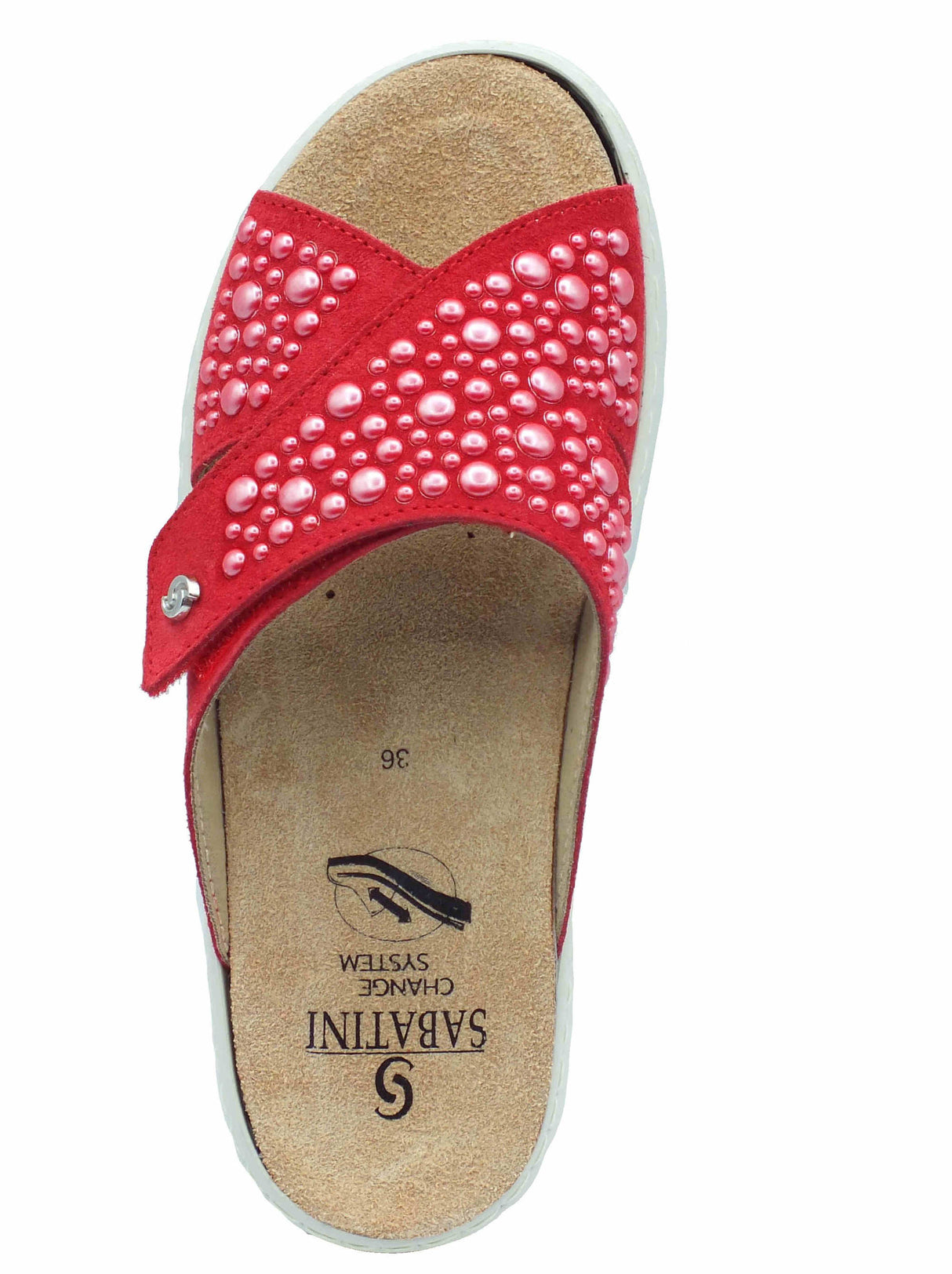 Sabatini Sabatini S3056P C. Megan Camoscio Rosso Sandali per Donna in nabuk con strappo Rosso