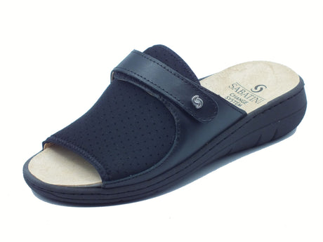 Sabatini Sabatini S7210 Forbiekast Miriam Nero Ciabatte per Donna in tessuto elasticizzato con strappo Nero