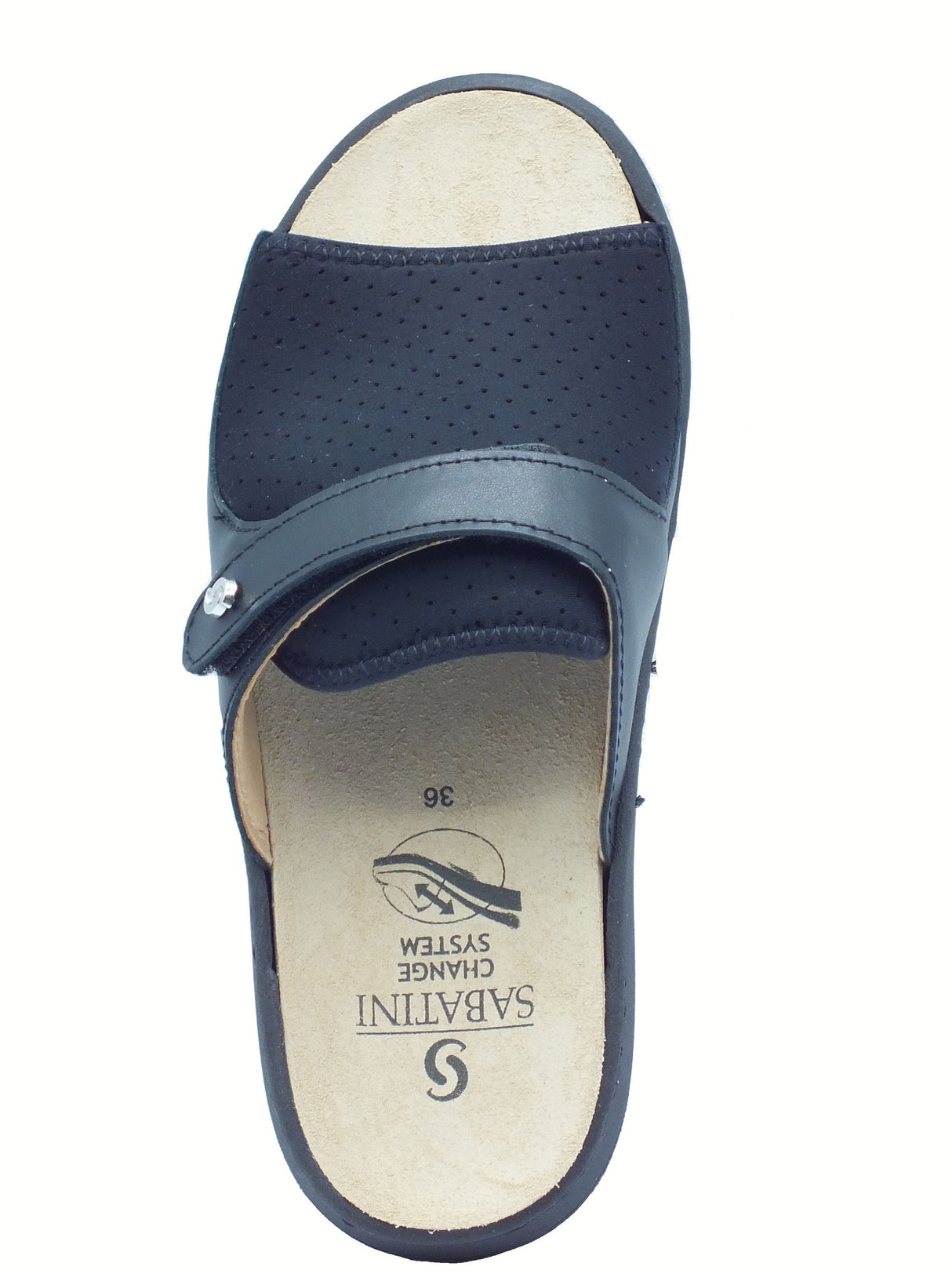 Sabatini Sabatini S7210 Forbiekast Miriam Nero Ciabatte per Donna in tessuto elasticizzato con strappo Nero