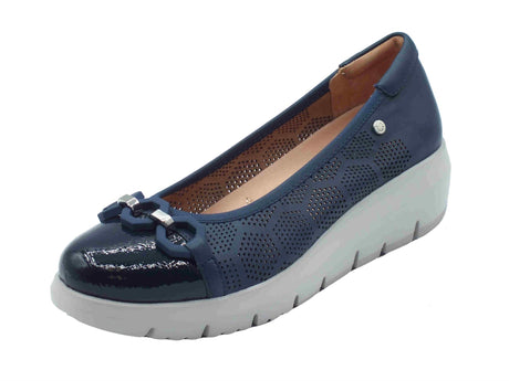 Stonefly Stonefly 220759 Plume Nappa Ocean Blue Mocassini confort per Donna in pelle zeppa media Ocean Blue