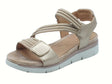Stonefly Stonefly 220831 Elody Elastic Laminated Taupe Sandali per Donna in pelle zeppa bassa Taupe