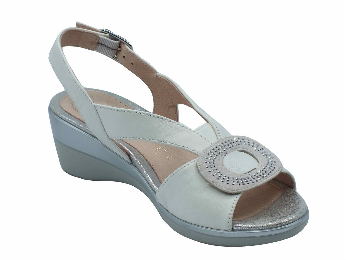 Stonefly Stonefly 220861 Vanity III Nappa White Sandali estivi per Signora in pelle bianca White