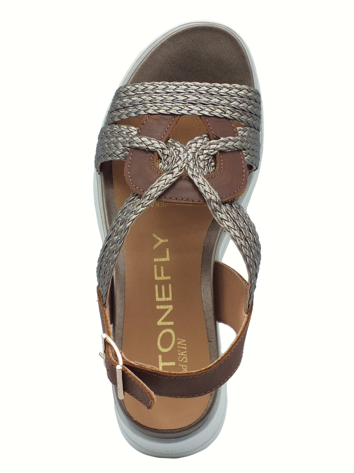 Stonefly Stonefly 220895 Parky 24 Embossed Bron Chesnut Sandali estivi per Signora in pelle marrone nocciola Chesnut