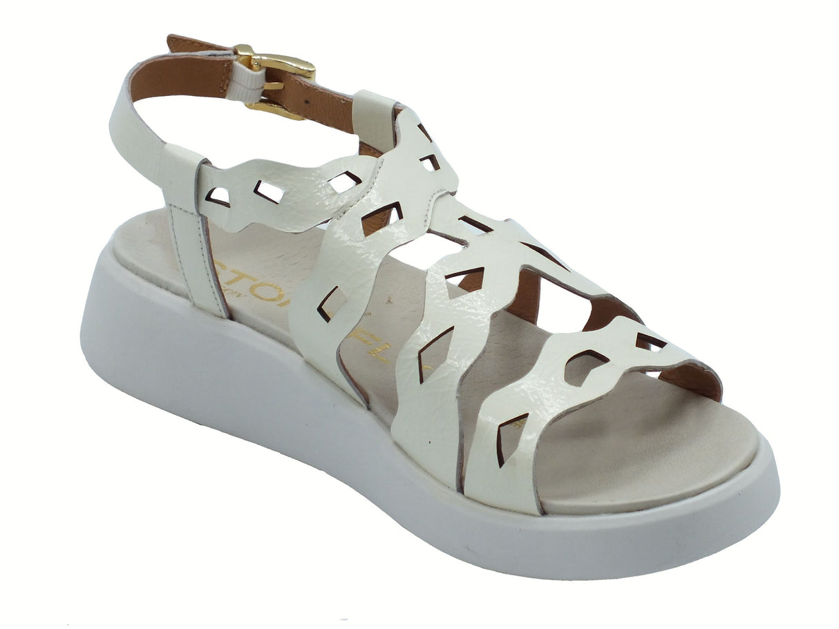 Stonefly Stonefly 220958 Onda Patent Gray Sandali per Donna in pelle verniciata nera zeppa bassa Gray