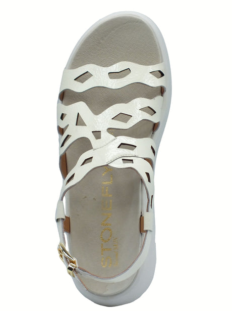 Stonefly Stonefly 220958 Onda Patent Gray Sandali per Donna in pelle verniciata nera zeppa bassa Gray