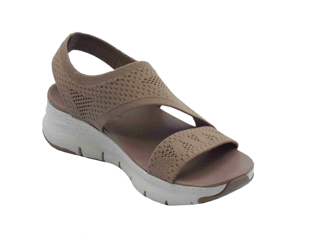 Skechers Skechers Arch Fit 119458 Brightest Day Mocha Sandali per Donna in tessuto elasticizzato marrone Mocha
