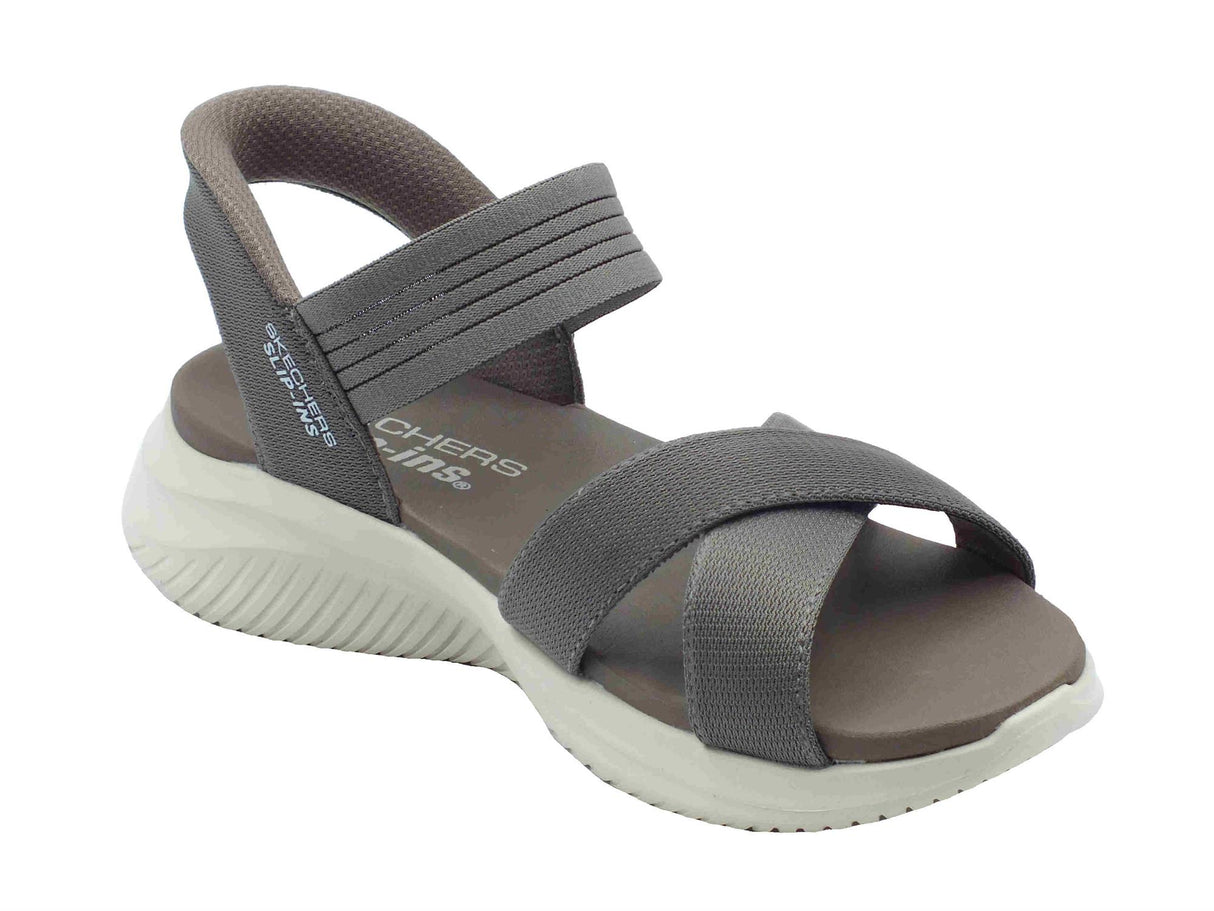 Skechers Skechers Slip-Ins 119975 Ultra Flex Never Better Taupe Sandali per Donna in tessuto elasticizzato Taupe
