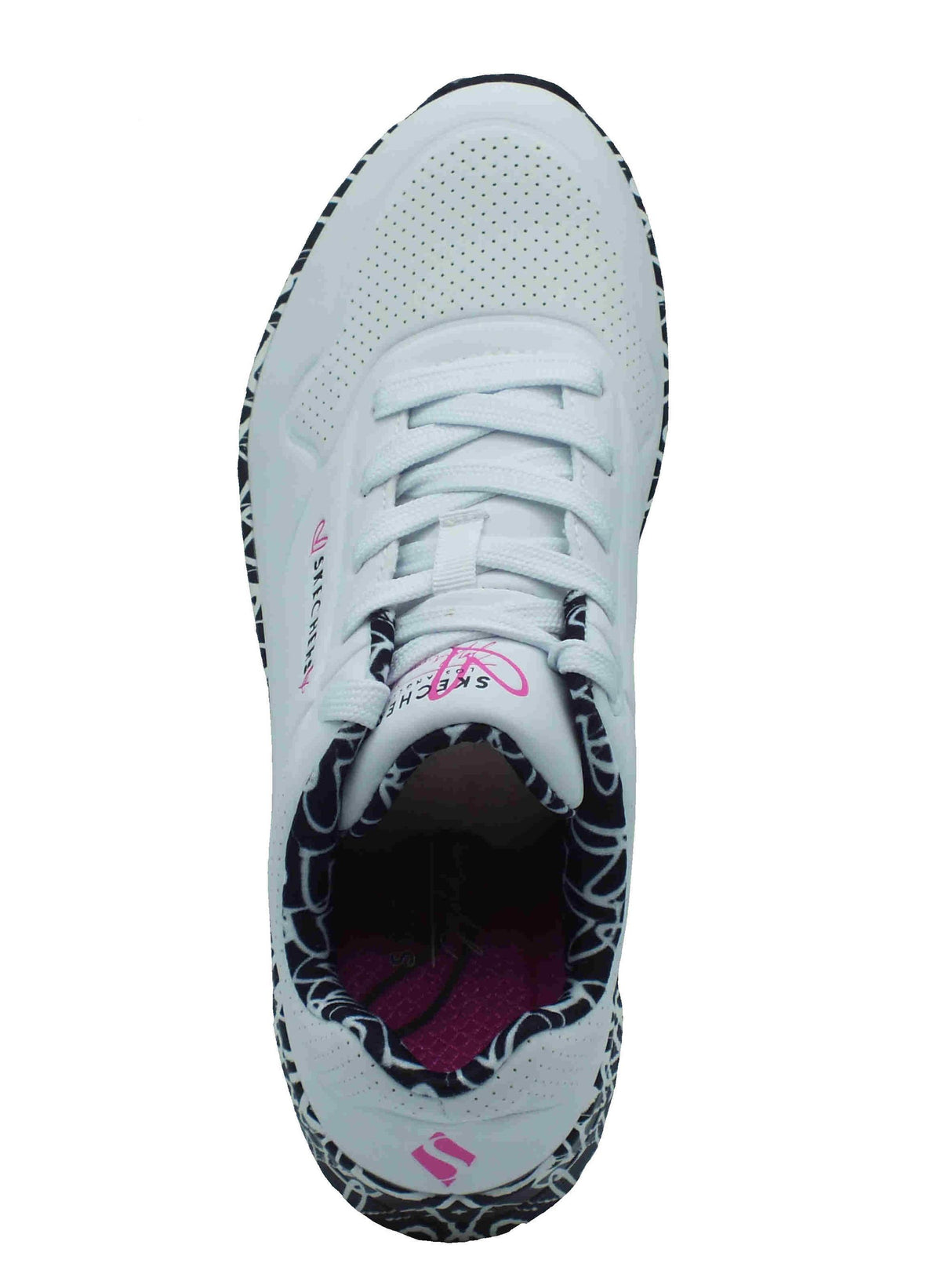 Skechers Skechers Los Angeles 155506 Uno Loving Love White Black Scarpe Sportive per Donna in ecopelle White Black