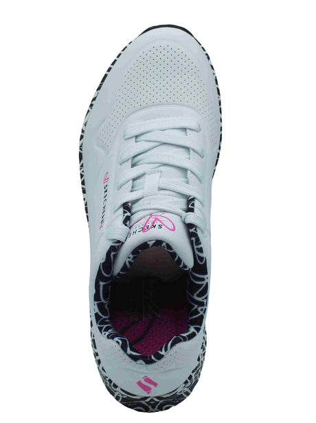 Skechers Skechers Los Angeles 155506 Uno Loving Love White Black Scarpe Sportive per Donna in ecopelle White Black