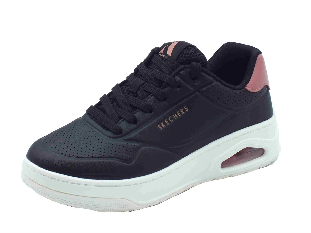 Skechers Skechers Street Los Angeles 177705 Uno Court Fast Break Black Sneakers Sportive Donna ecopelle Black