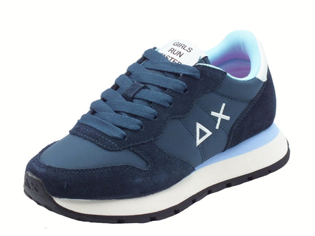 SUN68 SUN68 Z35201 Ally Solid Nylon Navy Blue Scarpe Sportive Donna in nabuk e tessuto zeppa media Navy Blue