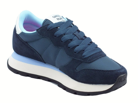 SUN68 SUN68 Z35201 Ally Solid Nylon Navy Blue Scarpe Sportive Donna in nabuk e tessuto zeppa media Navy Blue