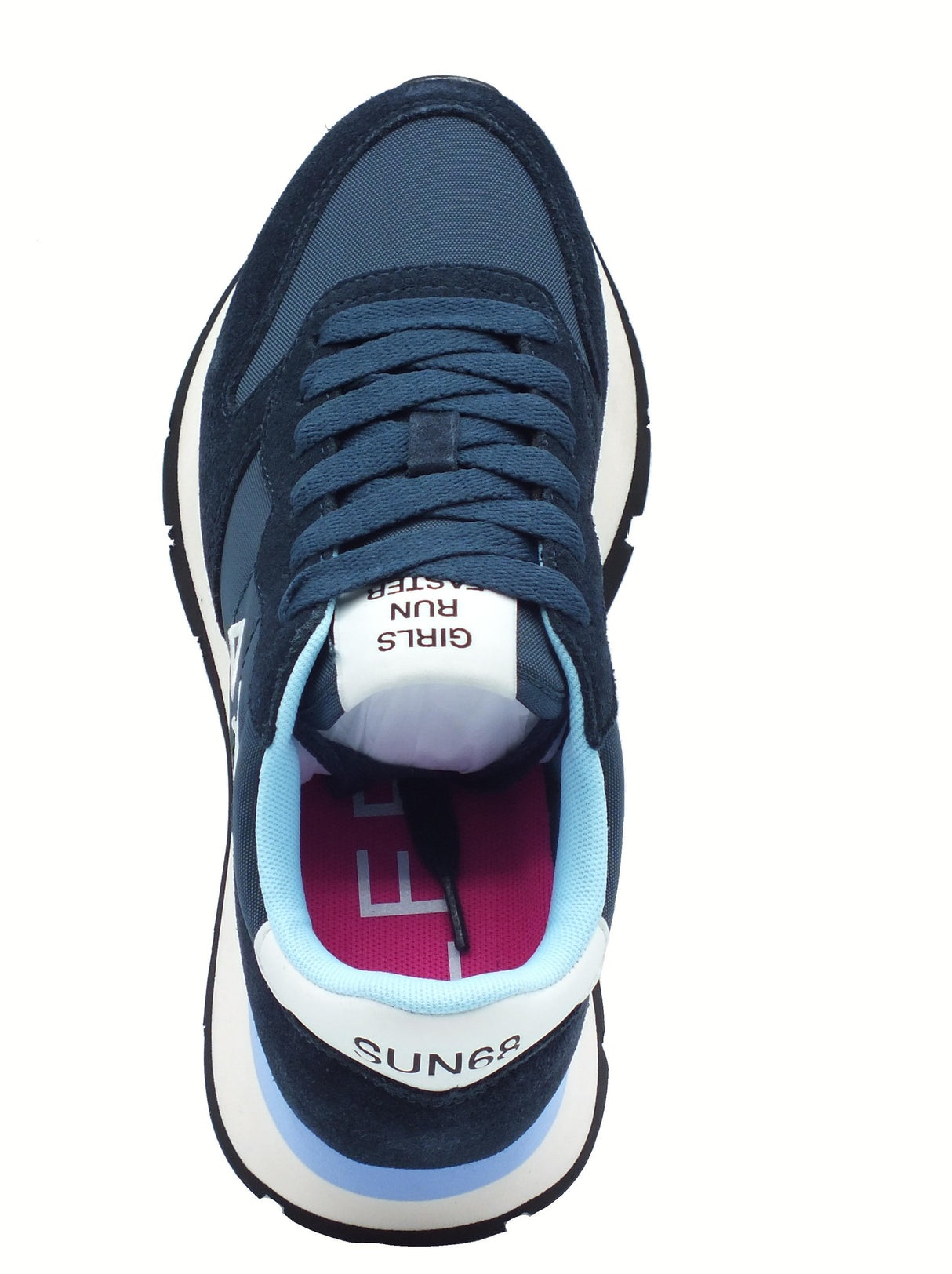 SUN68 SUN68 Z35201 Ally Solid Nylon Navy Blue Scarpe Sportive Donna in nabuk e tessuto zeppa media Navy Blue