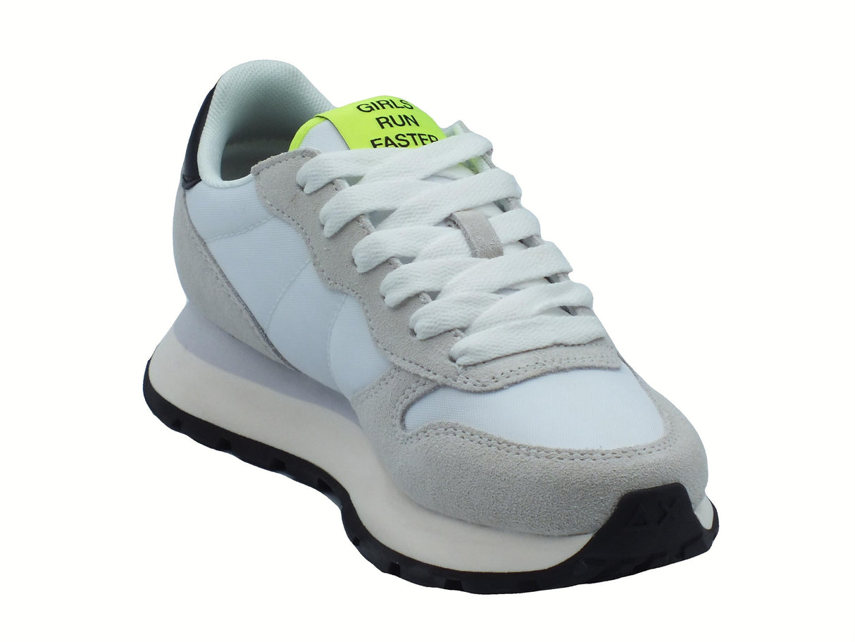 SUN68 SUN68 Z35201 Ally Solid Nylon Bianco Fuxia Fluo Scarpe Sportive Donna in nabuk e tessuto zeppa media Bianco Fuxia