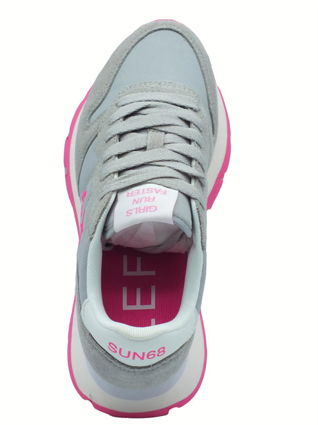 SUN68 SUN68 Z35201 Ally Solid Nylon Grigio Chiaro Scarpe Sportive Donna in nabuk e tessuto zeppa media Grigio Chiaro