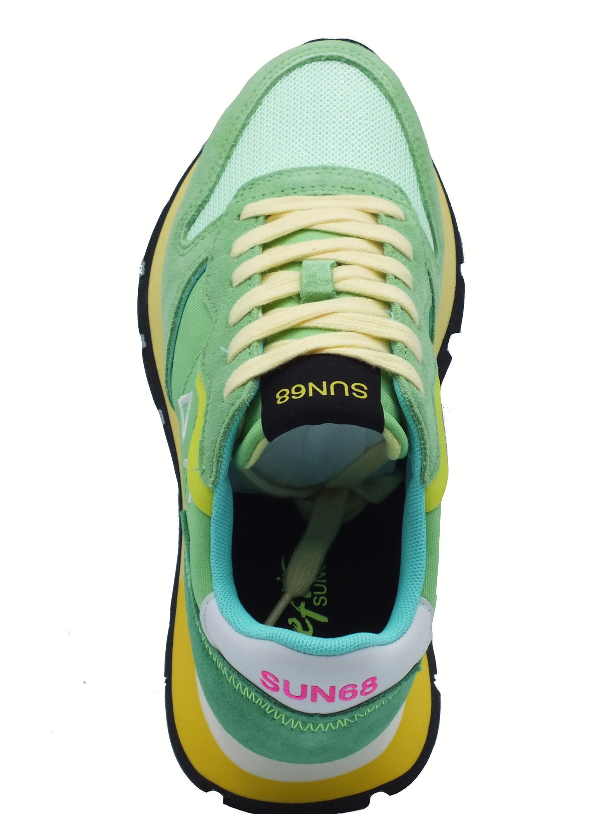 SUN68 SUN68 Z35204 Ally Color Explosion Verde Menta Scarpe Sportive Donna in camoscio tessuto zeppa media Verde Menta