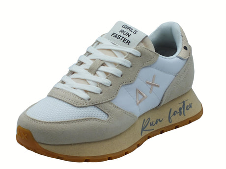 SUN68 SUN68 Z35207 Ally Vintage Bianco Panna Scarpe Sportive per Donna in nabuk e tessuto Bianco Panna