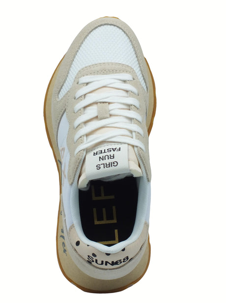 SUN68 SUN68 Z35207 Ally Vintage Bianco Panna Scarpe Sportive per Donna in nabuk e tessuto Bianco Panna