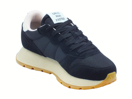 SUN68 SUN68 Z35207 Ally Vintage Nero Scarpe Sportive per Donna in nabuk e tessuto Nero
