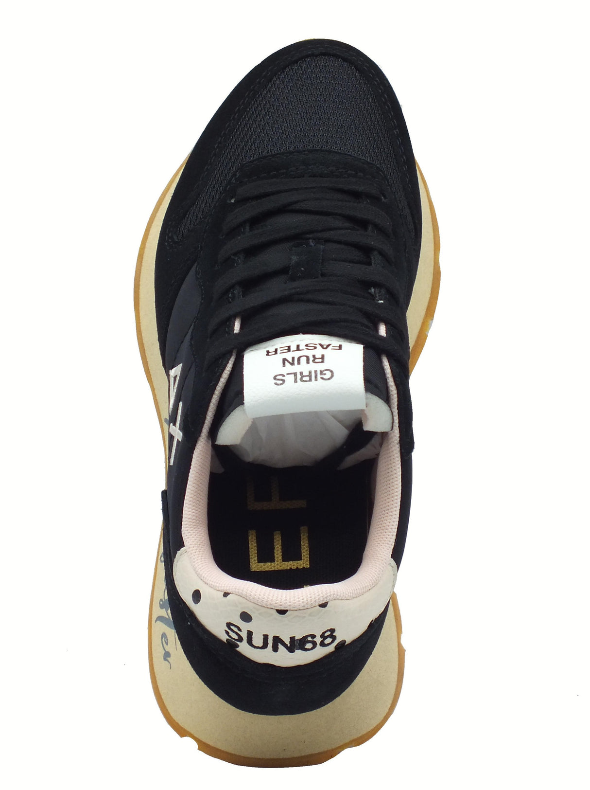 SUN68 SUN68 Z35207 Ally Vintage Nero Scarpe Sportive per Donna in nabuk e tessuto Nero