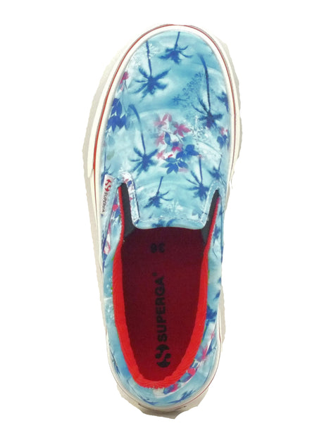 Superga Mocassini Superga modello Slip-on in tessuto multicolore azzurro Palms Azul