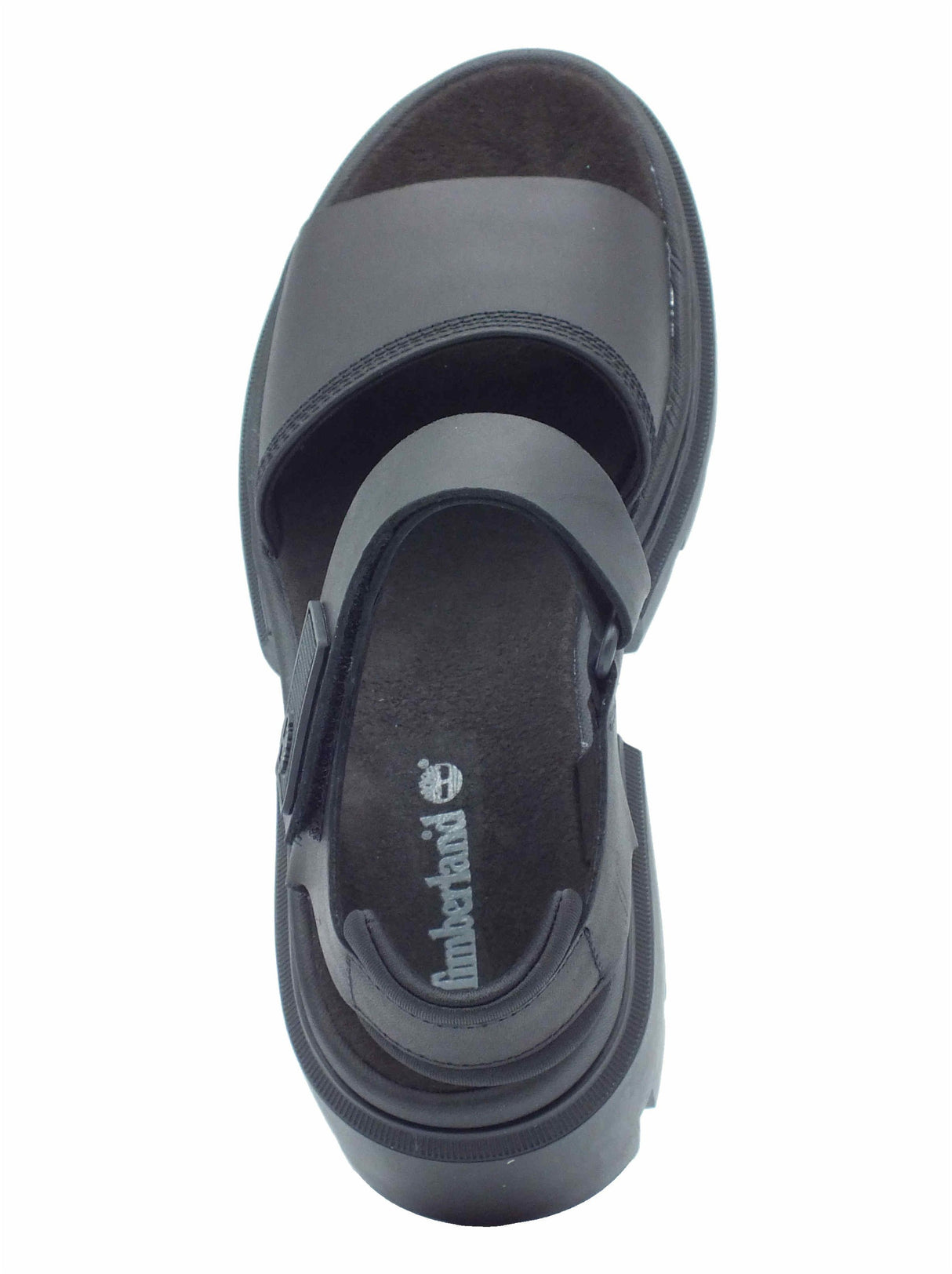 Timberland Timberland 0A5UKZ Everleigh Backstrap Black Sandali per Donna in pelle nera Black