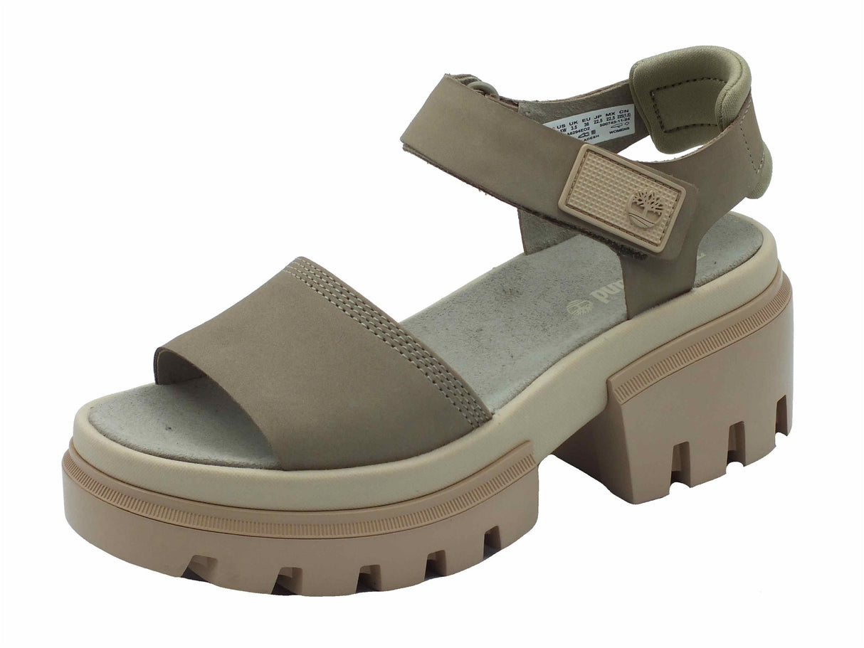 Timberland Timberland 0A6294 Everleigh Backstrap Light Taupe Sandali per Donna in pelle Taupe