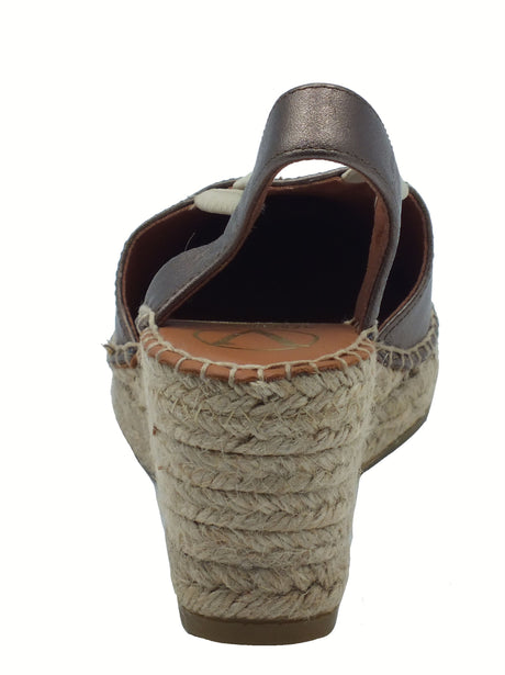 Viguera Viguera 1824 Elista Fumo Sandali Campesine per Donna in pelle grigio a con zeppa alta in corda Elista Fumo