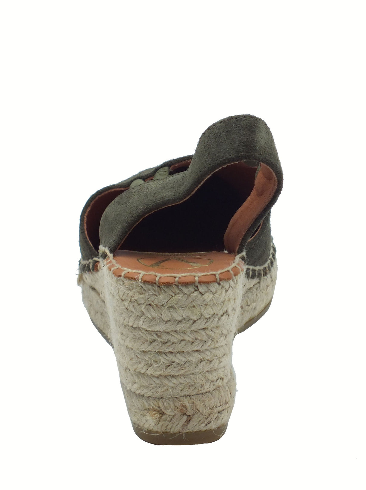 Viguera Viguera 1824 Vitelo Militar Sandali Campesine per Donna in nabuk verde con zeppa alta in corda verde militare