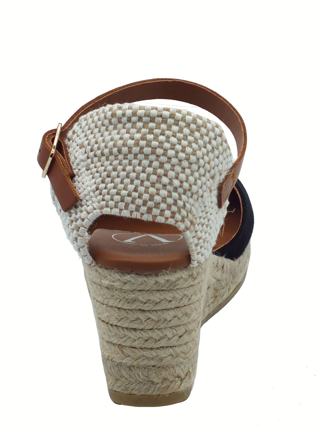 Viguera Viguera 2012 Vitelo Negro Campesine per Donna in nabuk nero con zeppa media in corda nero