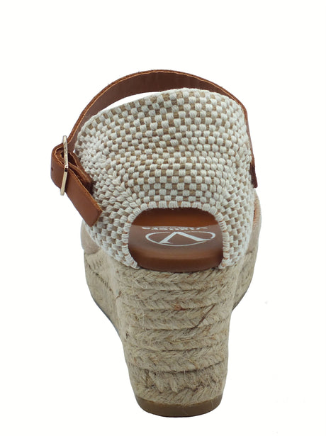 Viguera Viguera 2012 Vitelo Desert Campesine per Donna in nabuk sabbia con zeppa media in corda Vitelo Desert