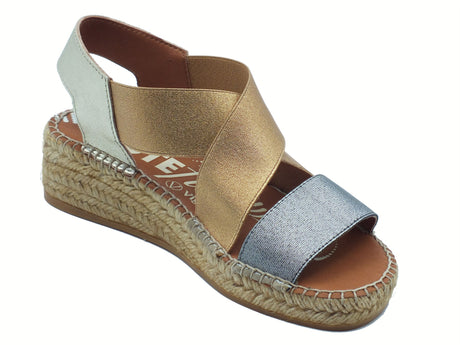 Viguera Viguera 2189 Corcega Sandali per Donna in tessuto elasticizzato con zeppa cassa in corda Corcega