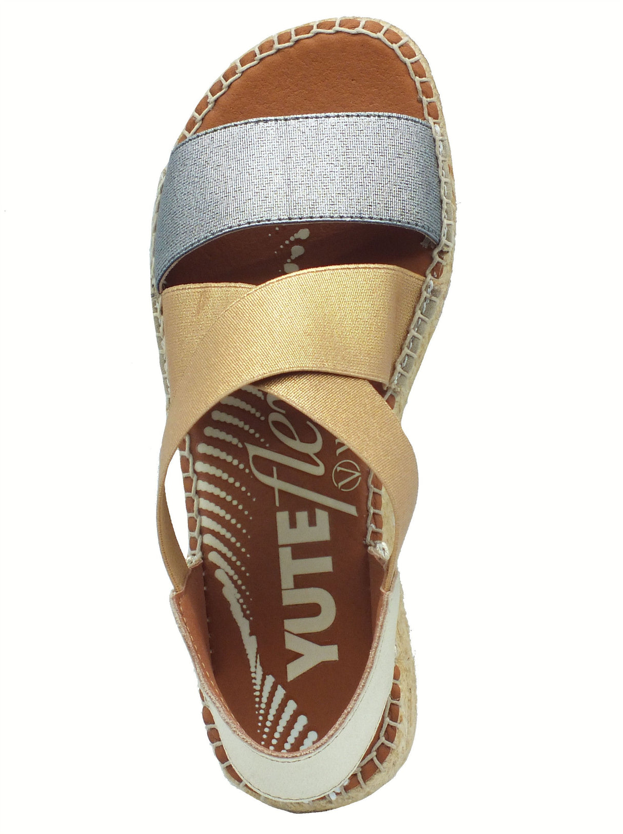 Viguera Viguera 2189 Corcega Sandali per Donna in tessuto elasticizzato con zeppa cassa in corda Corcega